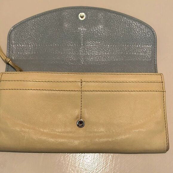 Chloe Calfskin Lily Continental Long Wallet Colorblock Blue Cream And Silver Bow - Picture 11 of 11